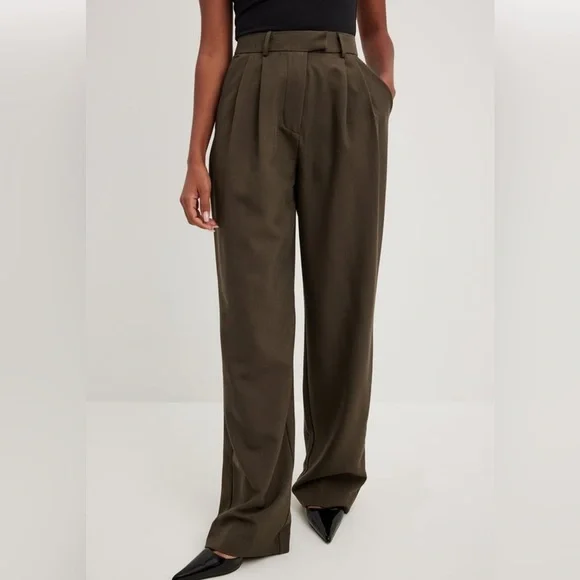 NWT|- High Waist Brown Suit Trousers By Na-Kd | Size: EU 38 🔥 - Picture 4 of 5